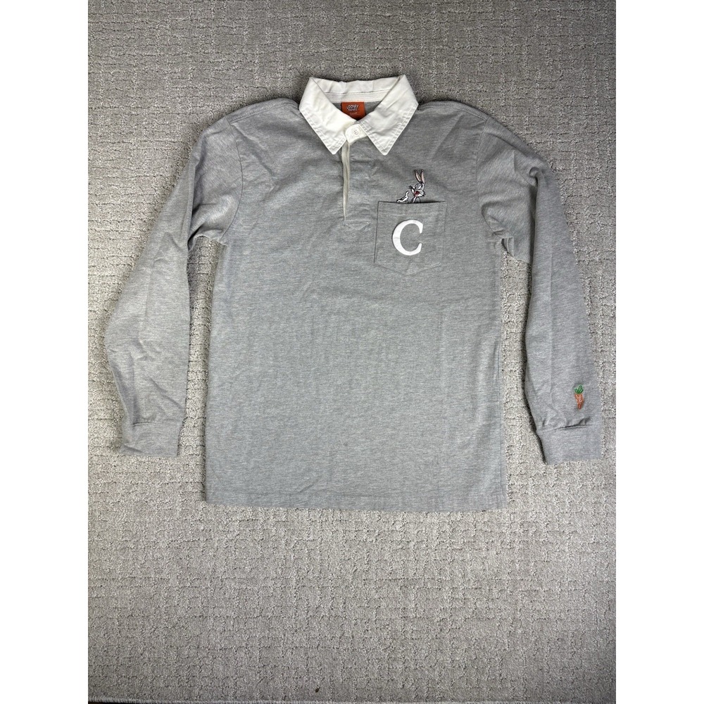 Looney Tunes Bugz Bunny Long Sleeve Collared Rugby Style Graphic Size S